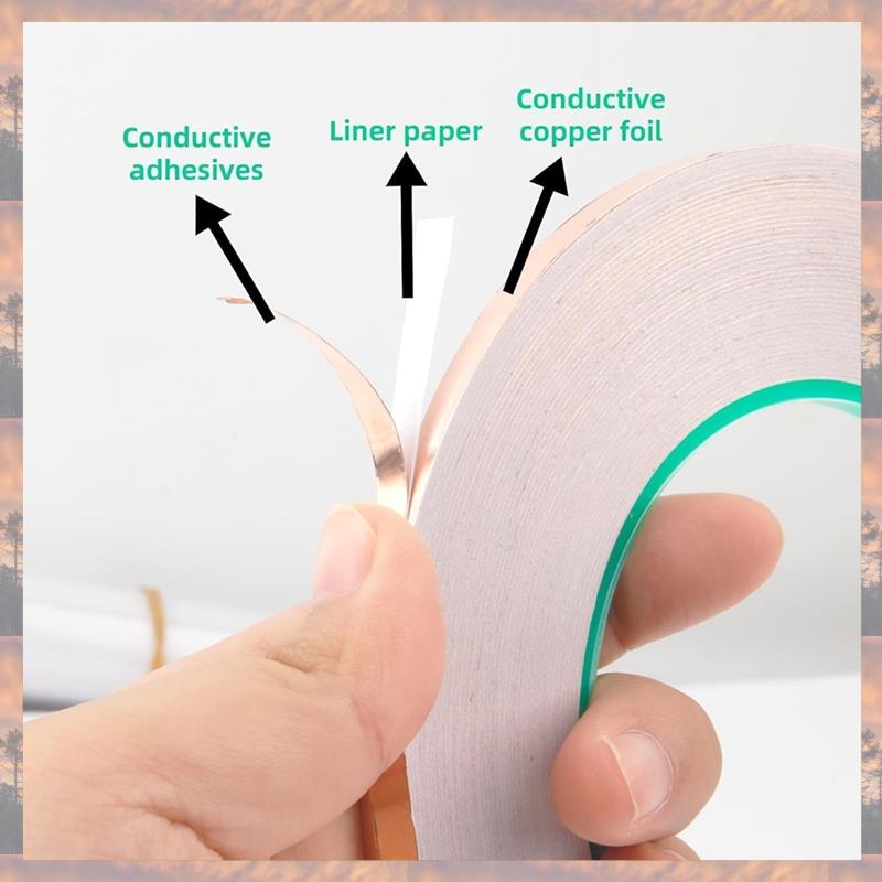 Тренд 2025 2 шт. Медная экранирующая лента 1/4 дюйма X 164 фута, Медная фольгированная лента и Медная экранирующая лента для Медной ленты Проводящий клей