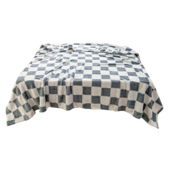 Плюшевое одеяло с шахматным узором, дышащее пушистое одеяло, клетчатое одеяло для всех сезонов, для дома, офиса, путешествий