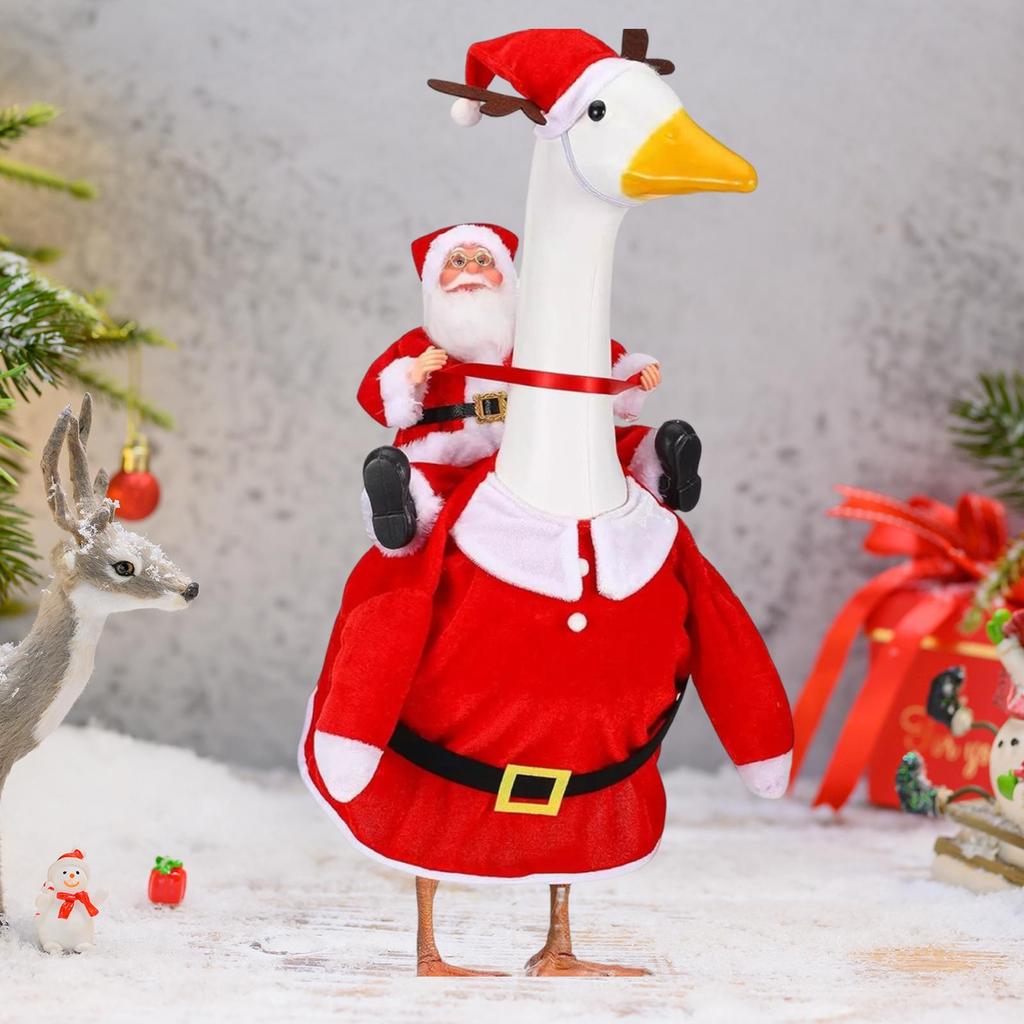 Christmas Porch Goose Outfit Decoration Unique Decor Porch Goose Statue Clothes for Home Indoor Outside Balcony Courtyard