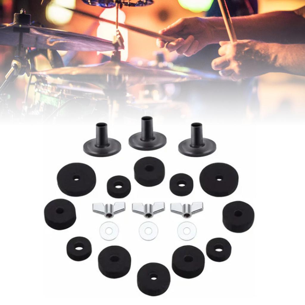 21 шт. комплект фетровых накладок для барабанов, войлочные подставки для тарелок, нескользящие сменные аксессуары, полный комплект