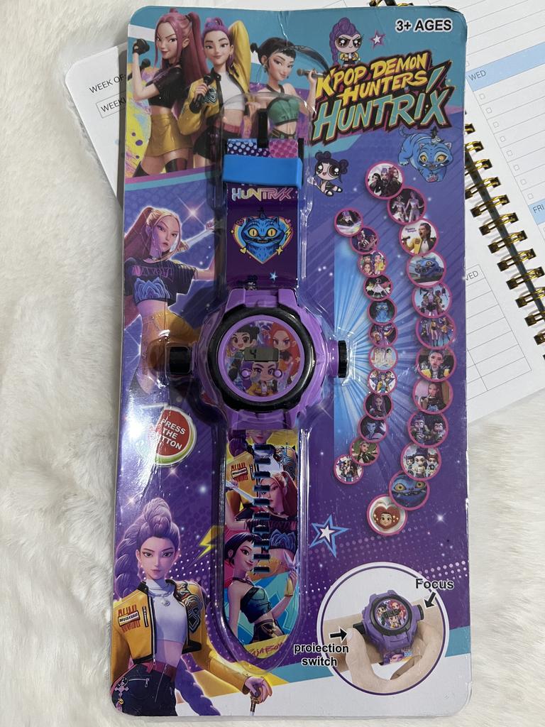 Latest K-POP Demon Hunters projection watch 24 images children's electronic luminous plaything celebration present