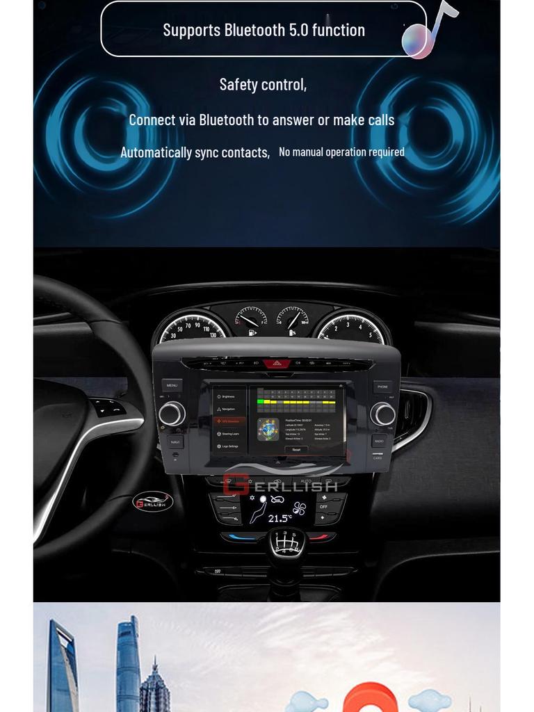 Compatible with Lancia 12-21 Models: Central Control Navigation with CarPlay & HD Reversing Camera