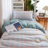 New Minimalist Printing Skin-friendly Breathable Fabric Duvet Cover Sheet Set Solid Color Dorm Single Bed Size