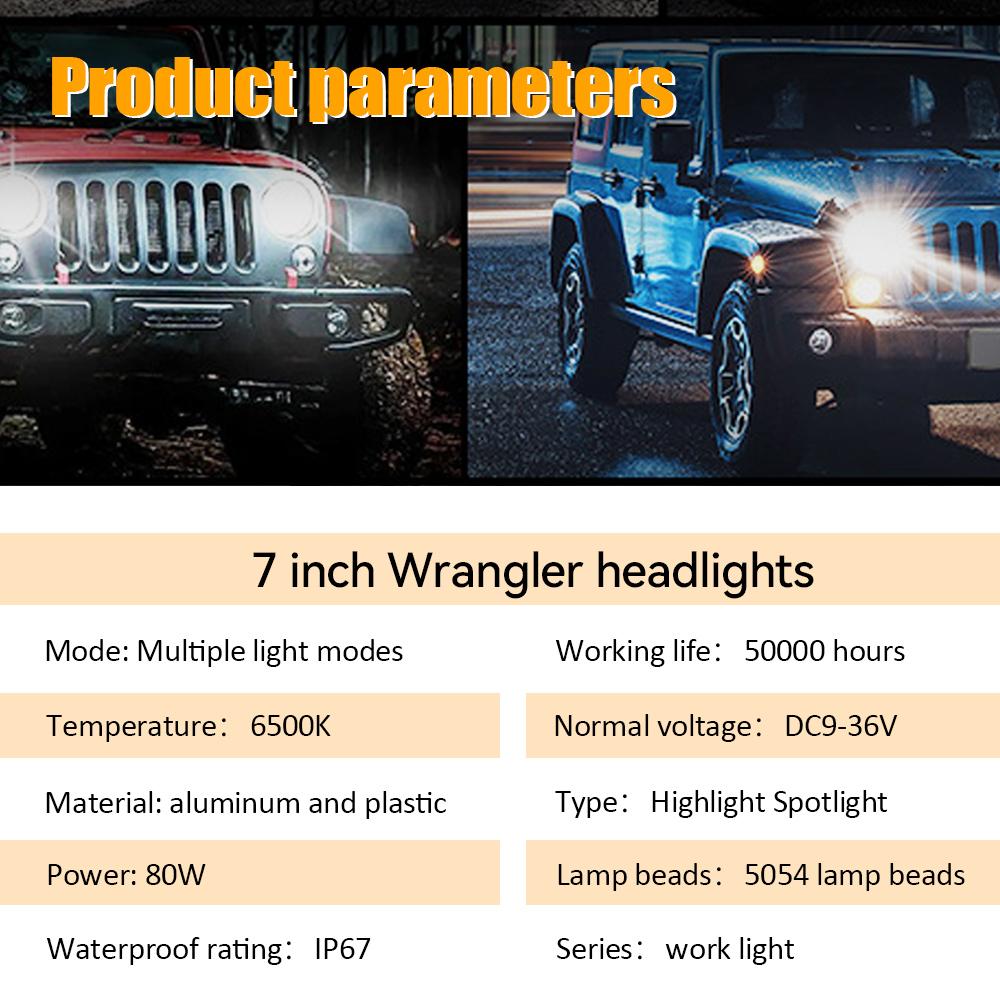 RGB 7" Круглая 6 светодиодная фара RGB для Harley Davidson Touring Fat Boy Jeep Wrangler JK LJ CJ TJ