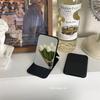 Mini Makeup Mirror Elegant Foldable Desktop Portable Mirror PU Leather Handheld Perfect Pocket Gift for Dorms Daily Cosmetic Use