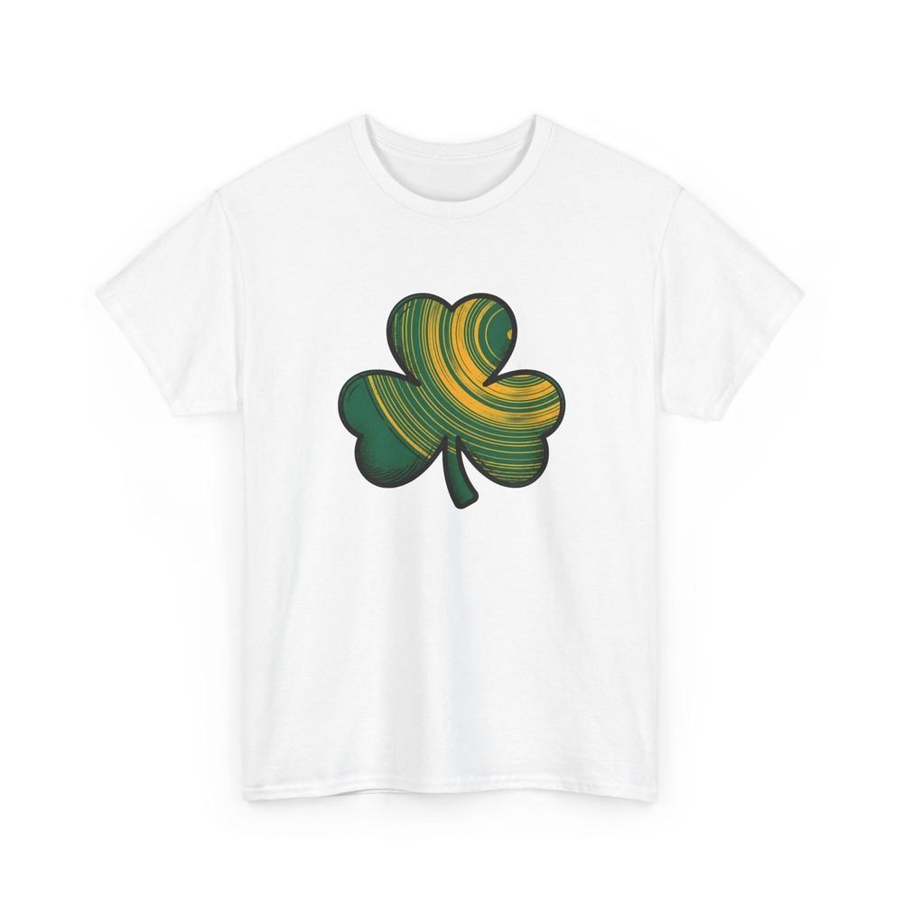 Shamrock Illustration Shirt St Patrick's Day Charm Gift Women Vintage Tee