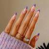 24pcs/Box Women Fashion Full Cover Artificial Wearable Almond False Nails Fake Nails Nail Tips