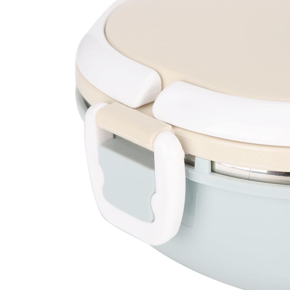 Round Shape Stainless Steel Lunch Box Stackable Design Thermal Food Container For Office