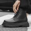 Platform short boots men's 2024 new thickened versatile high-top locomotive boots sleeve knight chimney boots 56734-J