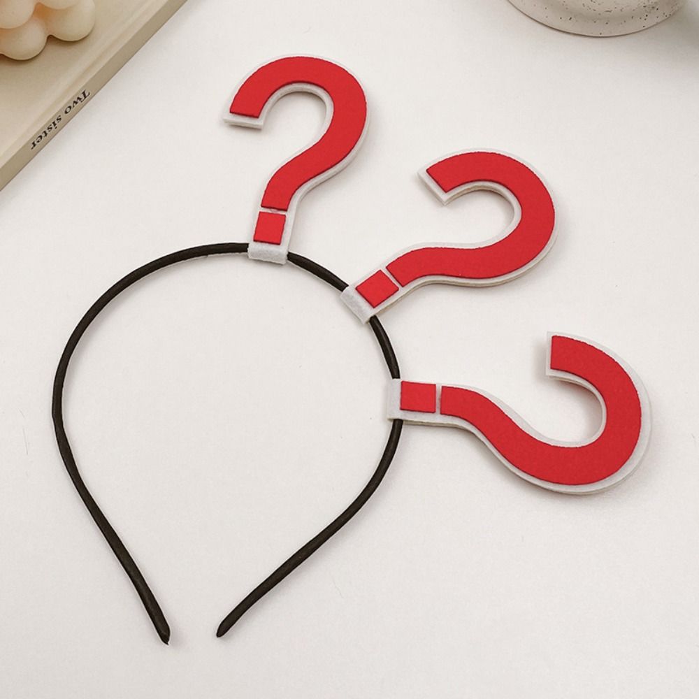 Braided Hair Cosplay Headband Question Mark Halloween Headband Novelty Masquerade Party