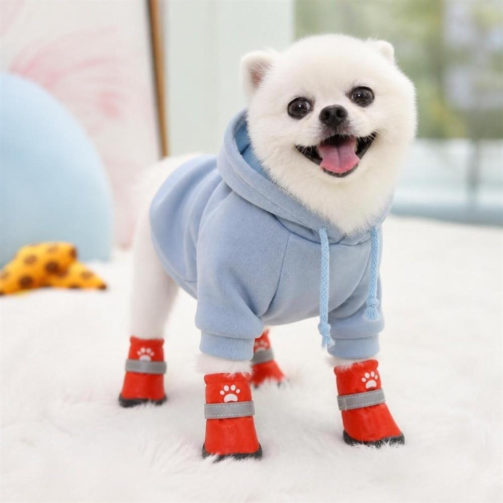 4Pcs Anti-Slip Dog Shoes Waterproof Dog Footwear Fashion Pet Boots Puppy