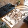 Leopard Theme Crystal Velvet Floor Rug Personalized Custom Name Text Warm Carpet Home Decoration
