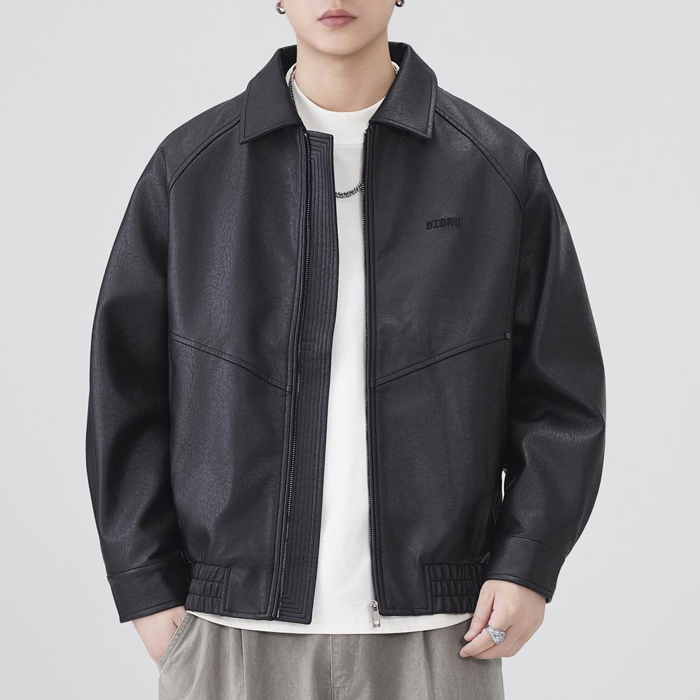 Мужская кожаная куртка Melanoid: Модный пилотский стиль на мотоцикле Осень/Зима 2025