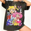 Sailor Moon Ретро 90-х Аниме Графическая Футболка Летняя Хлопковая Унисекс Женская Футболка Уличная Одежда Повседневный Тренд Короткий Рукав Пара Хип-Хоп Топ