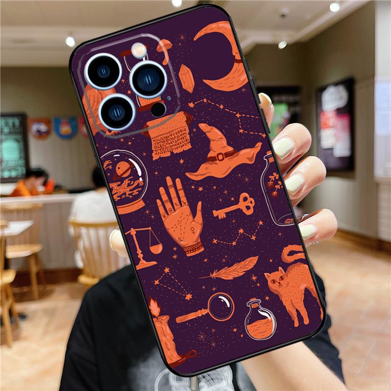 Girly Pastel Witch Goth Ouija Case For iPhone 17 16 15 14 13 12 11 Pro Max Mini Plus 16e 17 Air Bumper Cover Accessories