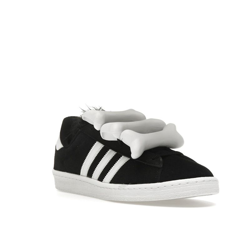 Jeremy Scott x adidas Campus 80s Bones - Черные Унисекс Кроссовки Core-Black Footwear-White HQ4493