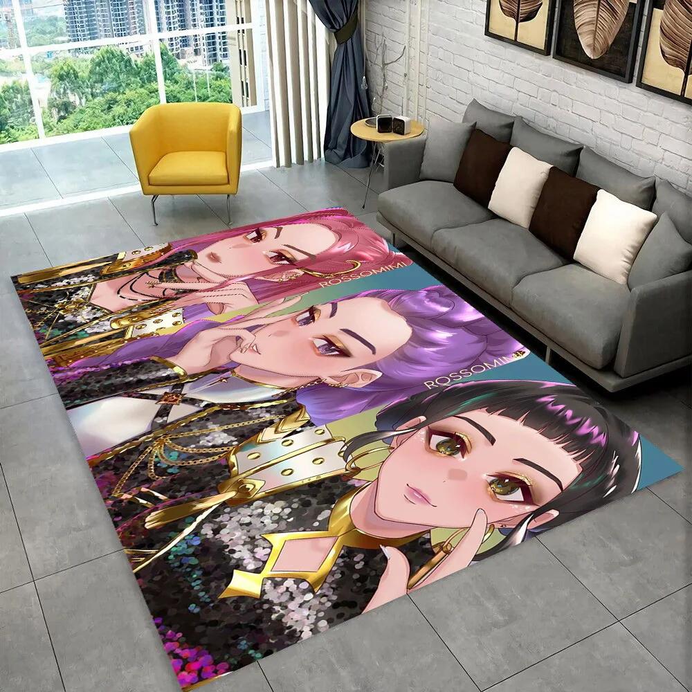 3D K-pop Охотники на демонов Руми Мира Зои Мультяшный Музыкальный Ковер Коврик для Гостиной Спальни Дома Украшение Дивана, Детский Игровой Нескользящий Коврик
