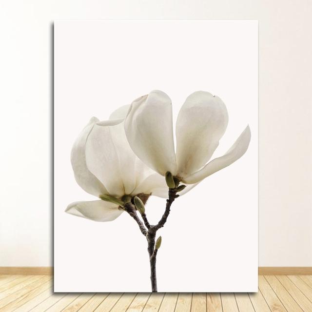 And Prints Plant Wall Pictures For Living Room Decor White Rose Flower Feather Dandelion Wall Art Canvas Painting Nordic Posters