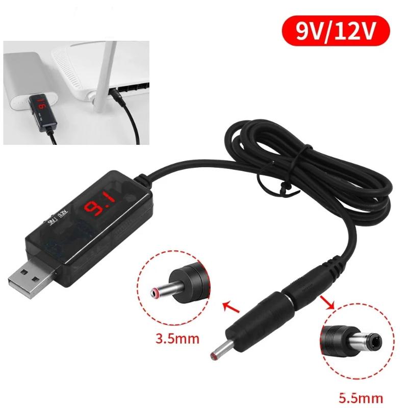 USB повышающий преобразователь DC 5V в 9V 12V USB кабель повышающего преобразователя + Разъем 3,5x1,35 мм для источника питания/Зарядного устройства/Преобразователя мощности