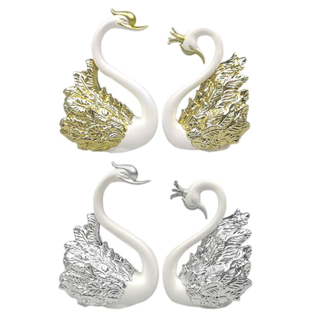 Baking Decoration Table Decorative Anniversary Ornament Cake Topper Swan Figurine Miniatures