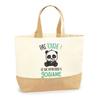Sac cabas - PLANETEE - Josiane pas touche Panda - Jute - Imprimé en France - Grande contenance