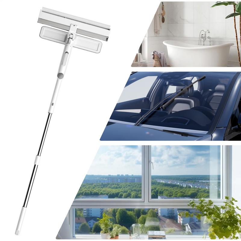 Window Cleaner Telescopic Shower Squeegee For Shower Walls Professional Scraper With Large-Capacity Water Bottle For Car Window