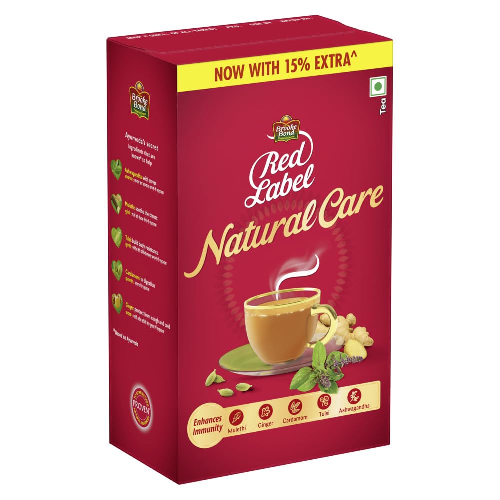 Чай Brooke Bond Red Label Natural Care 500/575 г Упаковка С 5 Аюрведическими Ингредиентами Черный Чай