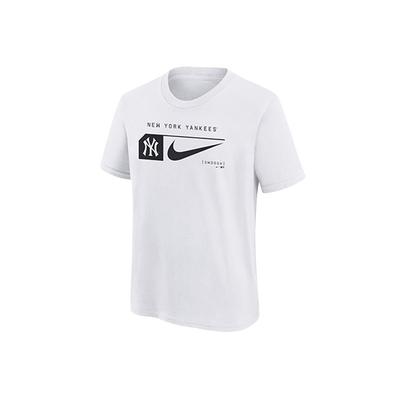 Футболка X MLB Youth New York Yankees Solid Logo Printed Crew Neck для детей, топы, белые 3Z3B7NMB2-NYY