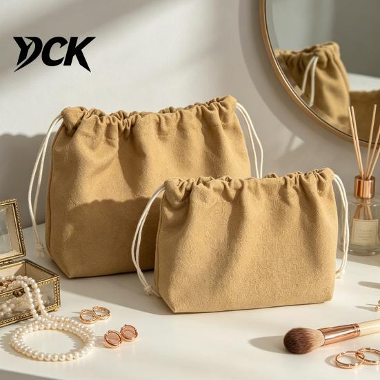 Portable Storage for Home Canvas Drawstring Bag, Heavy Duty Reusable Organizing Bathroom Kitchen Supplies Holder Pouch, Dust-proof Durable Container