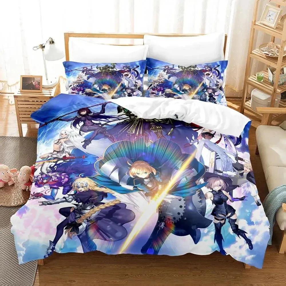 Комплект постельного белья Anime Fate Grand Order, пододеяльник, постельный комплект, пододеяльник, наволочка, одеяло размера king-size, комплект постельного белья для мальчиков и взрослых