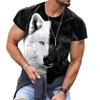 Summer Animal Wolf Print Men's T Shirt Round Neck Short Sleeve Loose Tops Casual Male Tees Oversized T Shirts 6XL