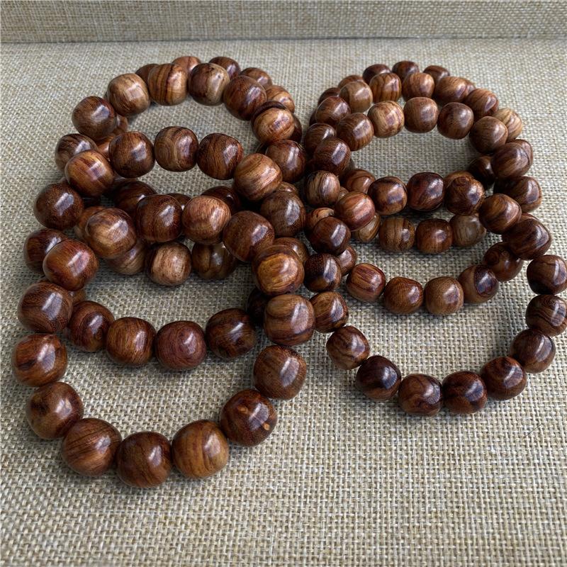 Hainan Flower Pear Buddha Bead Old Type Bracelet for Men and Women of The Same High-quality 15mm Wooden Bracelet