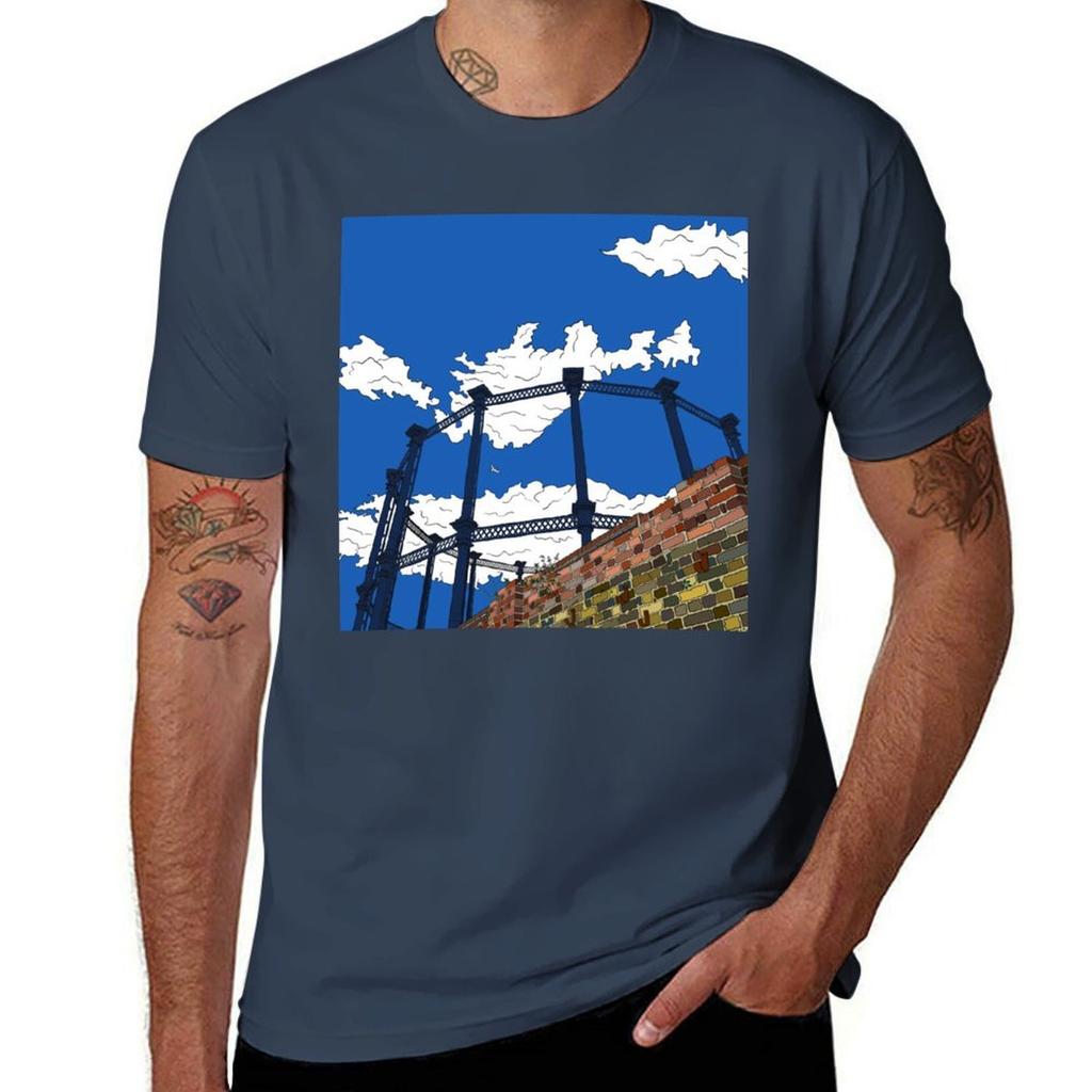 London Regents Canal Gas Tower Tshirt Plus Size Short Sleeve Tshirt