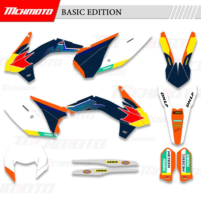 MCHMFG Для KTM EXC EXC-F 125 250 300 350 450 2014 2015 Полный комплект графических наклеек Номер Имя Наклейки 008