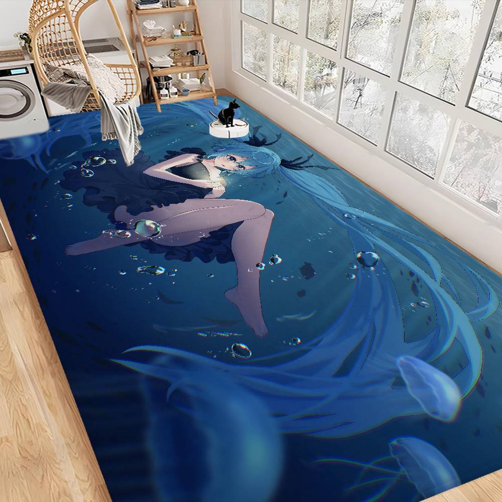 Cute H-Hatsune M-Miku Door Mat Kids Room Bedroom Decoration Balcony Anti-Slip Doormat Living Room Doormat Area Rug