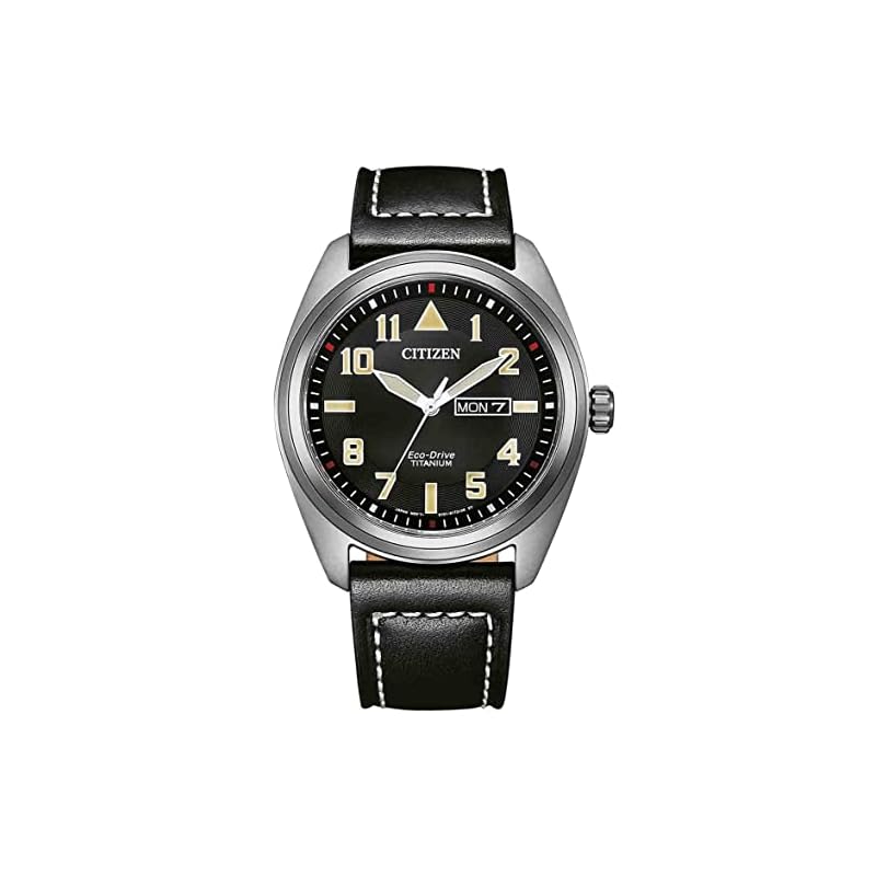Мужские аналоговые часы Citizen Eco-Drive с кожаным ремешком, BM8560-29E, Черный/Белый, Современные