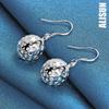 925 Sterling Silver Beautiful Patterned Ball Pendant Piercing Earrings Fashionable Wedding Jewelry