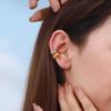 Yori Позолоченная нержавеющая сталь 18K Клипсы для ушей Двухцветный Изогнутый дизайн Элегантные Современные для Любого Случая Украшения НОВИНКА