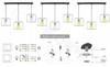 Pendant lamp, chandelier, ceiling lamp, lampshade, silver pattern