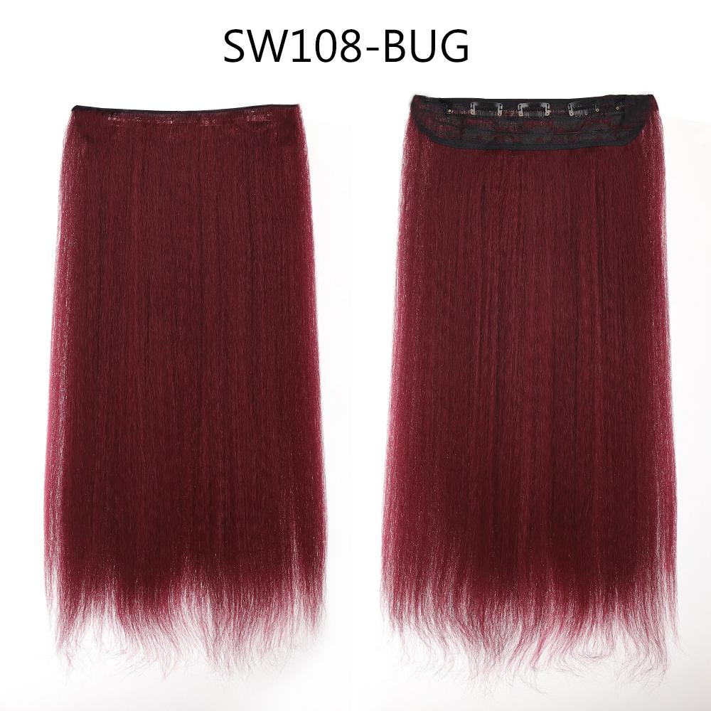Длинные прямые накладные волосы на клипсе, 24 дюйма, синтетические искусственные волосы для женщин