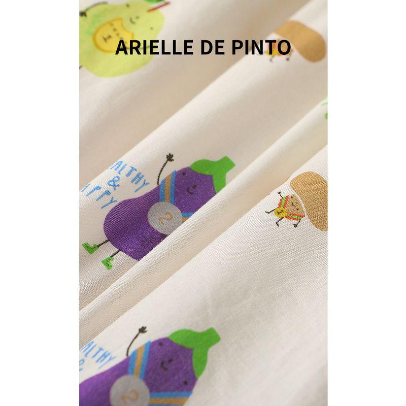 Французское летнее платье-сарафан для девочек Arielle De Pinto с принтом фруктов и овощей, Милое и очаровательное платье для девочки