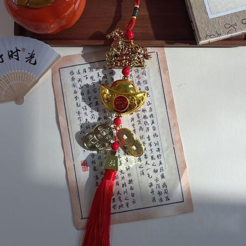Китайский Зодиак Лошадь Счастливый Кулон Изысканное Украшение с Кисточками для Китайского Весеннего Фестиваля Подвеска в Машину Домашнее Украшение Подарок