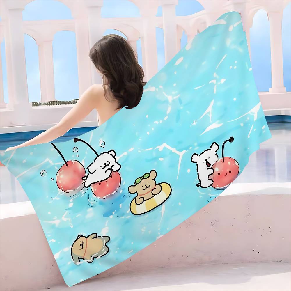 Line CARTOON P-PuppyS Microfiber Printed Beach Towel Mountain Climbing Yoga Beach Swimming Running Absorbent Soft Towel