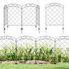 Steel Decorative Swirls Outdoor Picket Fence Panels Set of 4, Black
