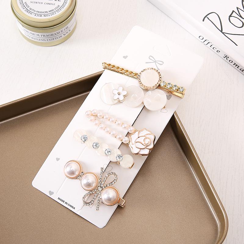 Роскошная заколка для волос с жемчужным бантом и перьями - корейский стиль, аксессуар для челки