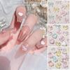 50Pcs/Pack Nail Art Decorations Love Heart Bow-knot Bear Lovely Manicure Accessories Colored Transparent Nail Resin Charms