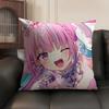 H-Hololive M-Minato Aquas Наволочка Натуральный Лен Органическая Ткань Двусторонний Принт Диван Домашний Декор Подарок Наволочка