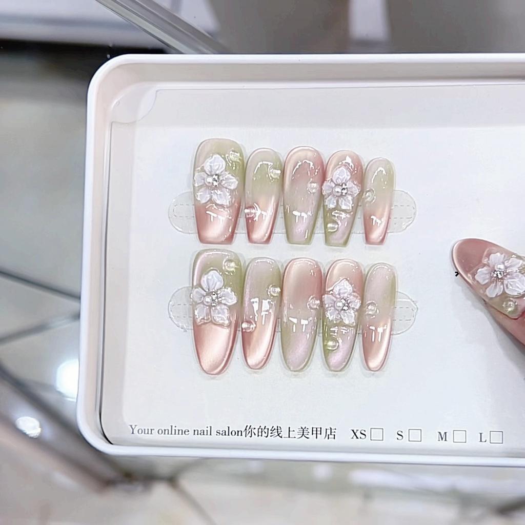 Чистый, замешанный вручную новый весенний цветок, трехмерный, с пятью лепестками, светоизмеряющий, кошачий глаз, темпераментный, ноготь