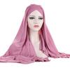 9 цветов Новая мода мусульманский хиджаб плиссированный шарф с крестом шляпа платок тюрбан хиджаб