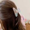 Korean Style Women Shark Clip Iridescent Acrylic Hair Claw Rhinestone-inlay Hair Claw  Female
